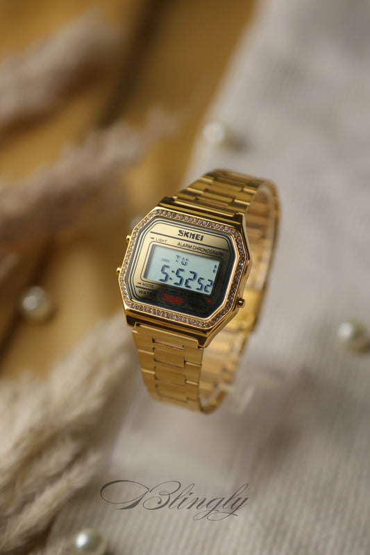Skmei Vintage Golden Stones